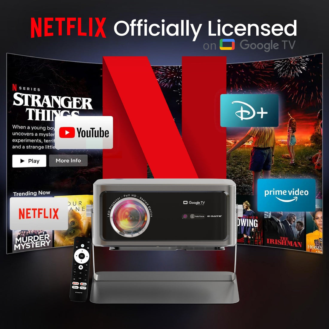 E Gate Zen 12X | Official Google TV & Netflix Inside | 100% Dust Proof