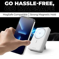 E GATE 117-BW Wirelesss Power Bank 10000mAh Fast Charging |Strong Magnetic Hold| QC+PD Fast Charger - 22.5W Wired & 15W Wireless powerbank for Android, iPhone 12 & Above | Inbuilt Stand |Made in India