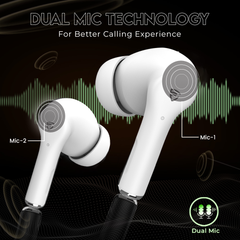 E Gate C9 TWS Earbuds, 33H Playtime, Dual Mics, Touch Controls, BT 5.0, 13mm Bass Driver, Voice Assistant, Water Resistant (Black)