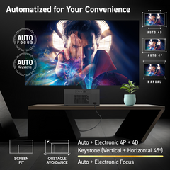 EGate FireFlix 9X Dual OS (Android+Free FTS) 100% Dust Free Projector | 1000 ISO Lumens & 2100 FC, Native 1080p Projector & 4k Ultra HDR, 2HDMI with ARC, Bluetooth-Wifi6, 2GB+32GB