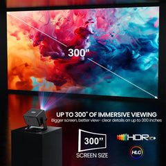 E Gate Duster 5X | 100% Dust Proof | Fully Automatic Native 1080p Projector 4k Ultra HD | 5X Brighter 500 ISO | Android 13, Live TV, Netflix, Prime | ScreenFree & ScreenMirror | HDMI-ARC-WiFi6 | EGATE