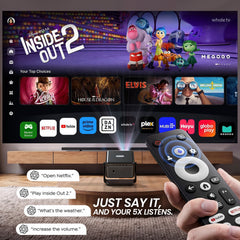 E Gate Duster 5X Pro | 100% Apps Certified Netflix, Prime | 100% Dust Proof | Fully Automatic Native 1080p Projector | Android 13 + Live TV | Voice-BT Remote, ScreenFree, 500 ISO, HDMI-ARC-WiFi6 EGATE