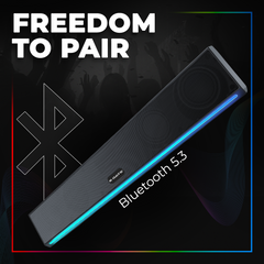 E GATE C222 | 24W Soundbar Bluetooth Speaker, Dual Drivers + Dual Passive Radiators for 2X Bass, Ambient RGB Light, Upto 24 Hrs Backup, Call Function, TWS, AUX, USB, mSD and FM - eGate Sound bar