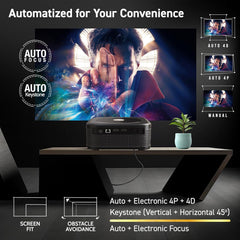 EGate Duster 8X HTC (Home Theatre Combo) | 100% Dust Proof Automatic Android Projector + 210W Soundbar with ARC | 800 ISO Lumen & 1700FC | FHD 1080 Native, 4K HDR, HDMI ARC, 1GB + 32GB