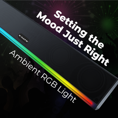 E GATE C222 | 24W Soundbar Bluetooth Speaker, Dual Drivers + Dual Passive Radiators for 2X Bass, Ambient RGB Light, Upto 24 Hrs Backup, Call Function, TWS, AUX, USB, mSD and FM - eGate Sound bar