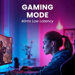 E GATE E30 Gaming Earbuds with 48 Hrs Playtime, Quad Mic ENC,Touch Control, Low Latency, BT v5.3 Bluetooth Ear Buds with Voice Assistant, 10mm Bass Dynamic Driver, Water Resitant Wireless Earphones