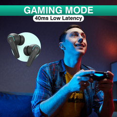E GATE E33 Gaming Earbuds with 48 Hrs Playtime, Quad Mic ENC,Touch Control, Low Latency, BT v5.3 Bluetooth Ear Buds with Voice Assistant, 10mm Bass Dynamic Driver, Water Resitant Wireless Earphones