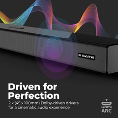 E GATE Enigma 315D, Dolby Digital Soundbar, 300W Virtual Surround 2.1 Home Theatre, Sound bar for TV with Mega 16.5cm Subwoofer | 3 EQ Mode, BT 5.3, HDMI (eARC),Optical, USB | eGate bluetooth speakers