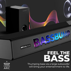 E GATE Enigma 315D, Dolby Digital Soundbar, 300W Virtual Surround 2.1 Home Theatre, Sound bar for TV with Mega 16.5cm Subwoofer | 3 EQ Mode, BT 5.3, HDMI (eARC),Optical, USB | eGate bluetooth speakers