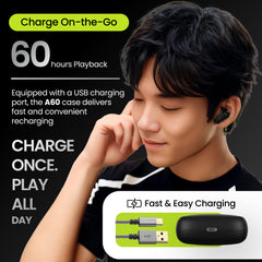 E GATE A60 ANC(~32dB) TWS, 60H Playtime, Quad Mics ENC,Gaming Mode & Touch Control, Low Latency, BT 5.3v in Ear Bluetooth Ear Buds with Voice Assistant,Flash Charge,Water Resitant Wireless Earphones