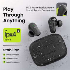 E GATE A60 ANC(~32dB) TWS, 60H Playtime, Quad Mics ENC,Gaming Mode & Touch Control, Low Latency, BT 5.3v in Ear Bluetooth Ear Buds with Voice Assistant,Flash Charge,Water Resitant Wireless Earphones