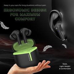 E Gate C9 TWS Earbuds with 33 Hrs Playtime,Dual Mics,Touch Control,Low Latency, BT v5.0 Bluetooth Ear buds with Voice Assistant,13mm Bass Dynamic Driver, Water Resistant Wireless Earphones (Black)