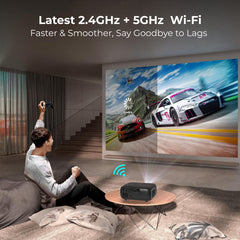 ই গেট কে৯ প্রো-ম্যাক্স (আপগ্রেডেড) অটোমেটিক প্রজেক্টর, ১৩৫০০ লুমেন এবং ৭৫০এফসি | ফুল এইচডি ১০৮০পি নেটিভ | অটো ফোকাস + অটো কিস্টোন | ৫৩৪ সেমি ম্যাক্স স্ক্রিন | এইচডিএমআই, ডুয়াল ওয়াইফাই এবং বিটি | অ্যান্ড্রয়েড, নেটফ্লিক্স, প্রাইম