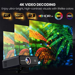 E Gate S9 Pro ১০০% ডাস্ট প্রুফ অটোমেটিক অ্যান্ড্রয়েড প্রজেক্টর, ১৫৫০০ LUMENS, FHD ১০৮০p নেটিভ এবং ৪K HDR, অটো (Keystone+Focus+Obstacle+Tilt), ২GB-৩২GB, HDMI-ARC, WiFi 6, ব্লুটুথ