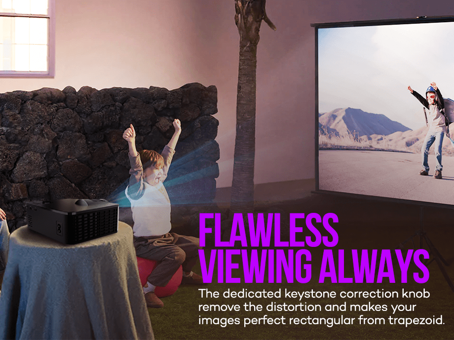 i9 Pro-Max Projector with 24W Soundbar | 1080p, 400 ISO, 210” Screen ...