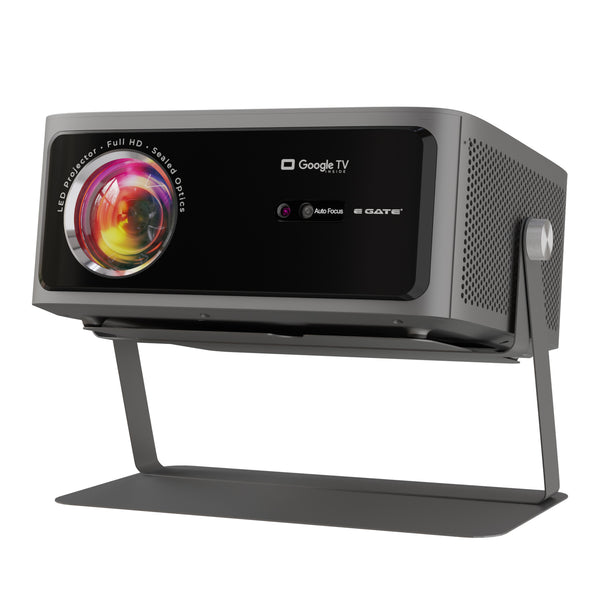 E Gate Zen 12X | Official Google TV & Netflix Inside | 100% Dust Proof | Brightest 1200 ISO | Native 1080p Projector 4K Ultra HD | Auto Keystone & Focus | ScreenFree | Dolby Audio-20W Speaker, EGATE