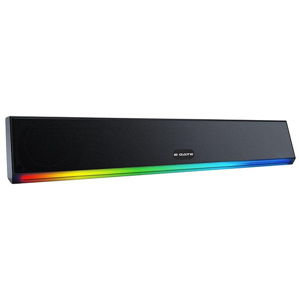 E GATE C222 | 24W Soundbar Bluetooth Speaker, Dual Drivers + Dual Passive Radiators for 2X Bass, Ambient RGB Light, Upto 24 Hrs Backup, Call Function, TWS, AUX, USB, mSD and FM - eGate Sound bar