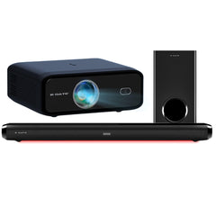 E Gate S9 Pro Home Theatre Combo | Automatic Android Projector + 210W Soundbar with ARC |100% Dust Proof, 1080 Native, 4k Support, 2-32GB, Bluetooth (Sound Bar and projectors for Home Cinema)