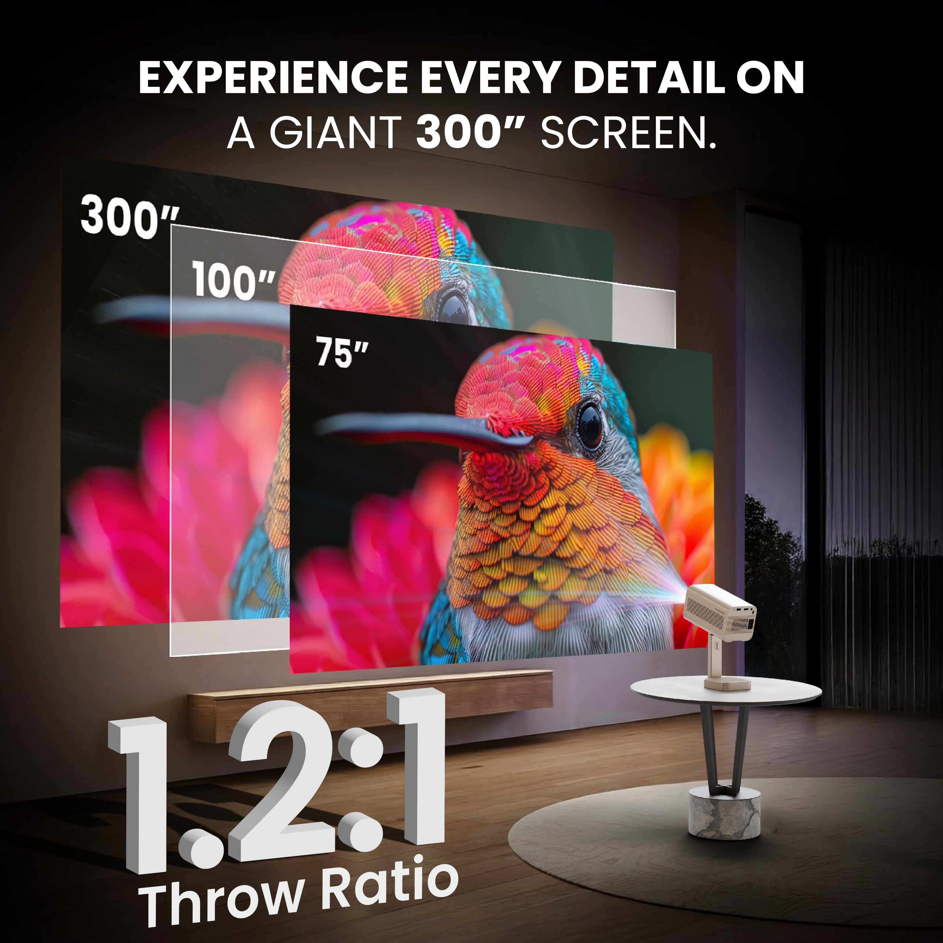E GATE Atom 4X+ Fully Automatic Projector 4k Ultra HD | Whale TV+ Live TV on Android | Brightest 400 ISO | Native 1080p, Netflix, Prime | USB-HDMI ARC+CEC | HDR+HLG | WiFi 6, BT, FlexAngle, Egate Gold
