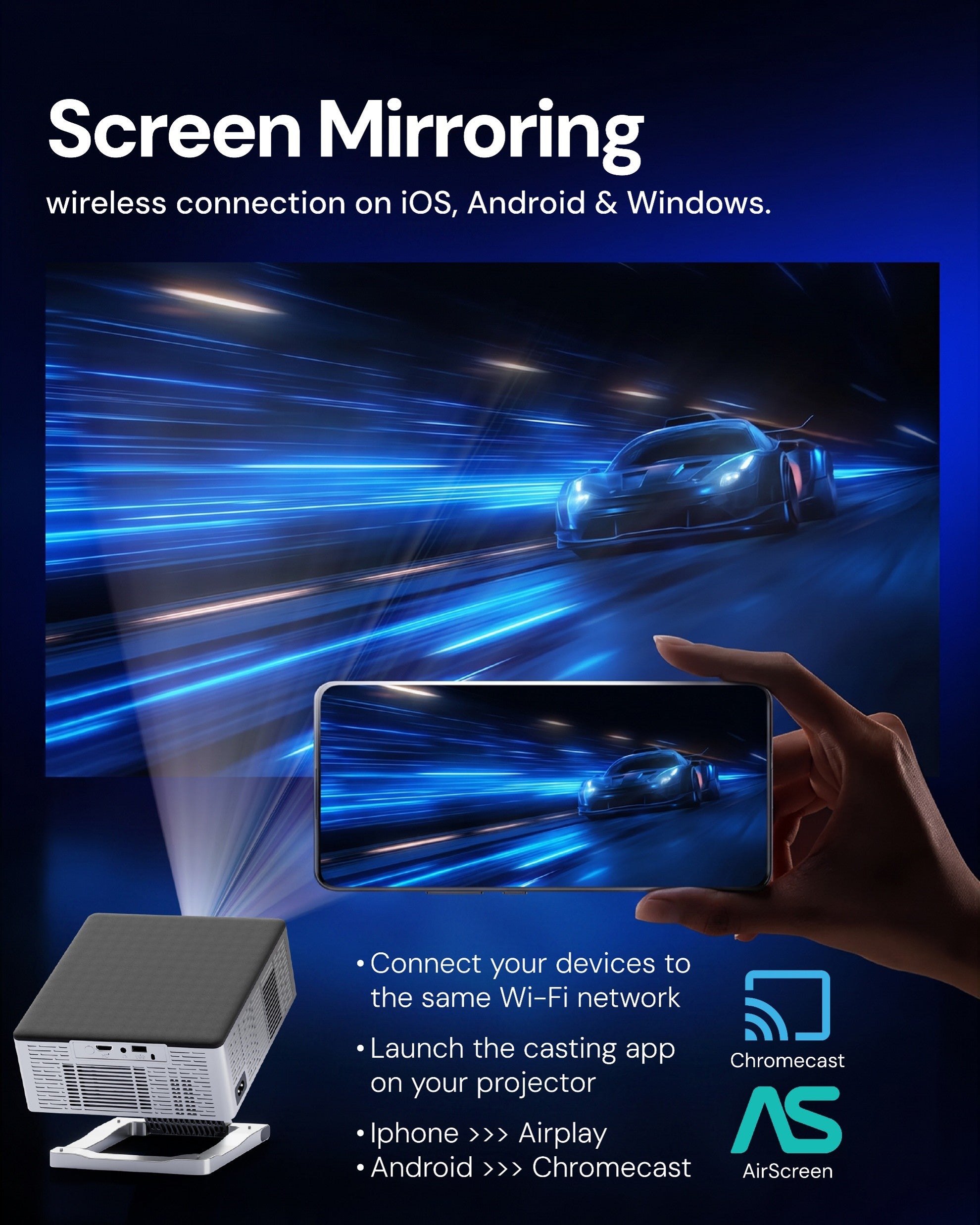 E Gate S9 Pro 100% धूल प्रूफ़ ऑटोमैटिक एंड्रॉयड प्रोजेक्टर, 15500 लुमेन, FHD 1080p नेटिव और 4K HDR, ऑटो (कीस्टोन+फोकस+ऑब्स्टैकल+टिल्ट), 2GB-32GB, HDMI-ARC, WiFi 6, ब्लूटूथ 